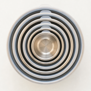 Stainless Mixing Bowl Set with Vacuum Seal Lids – main product image