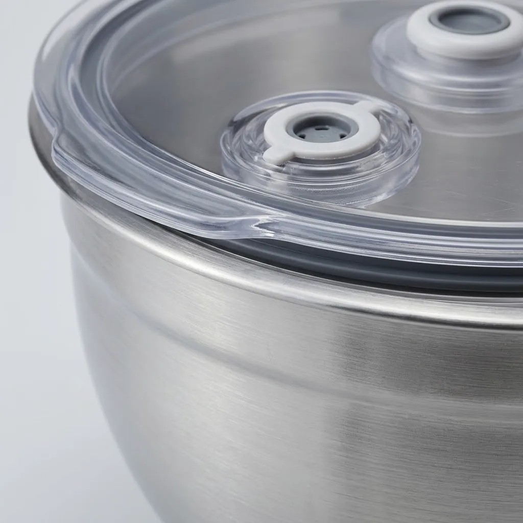 Stainless Mixing Bowl Set with Vacuum Seal Lids, 6 pc – detail